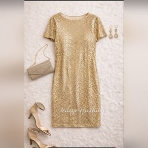 ✨🥂 Gold Sequin Plus Size Party Mini Dress | NYE Glam ✨🥂